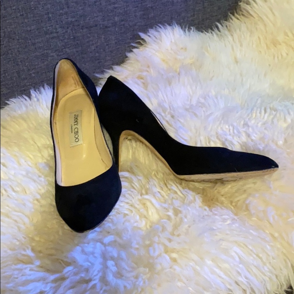 Black suede Jimmy Choo heels